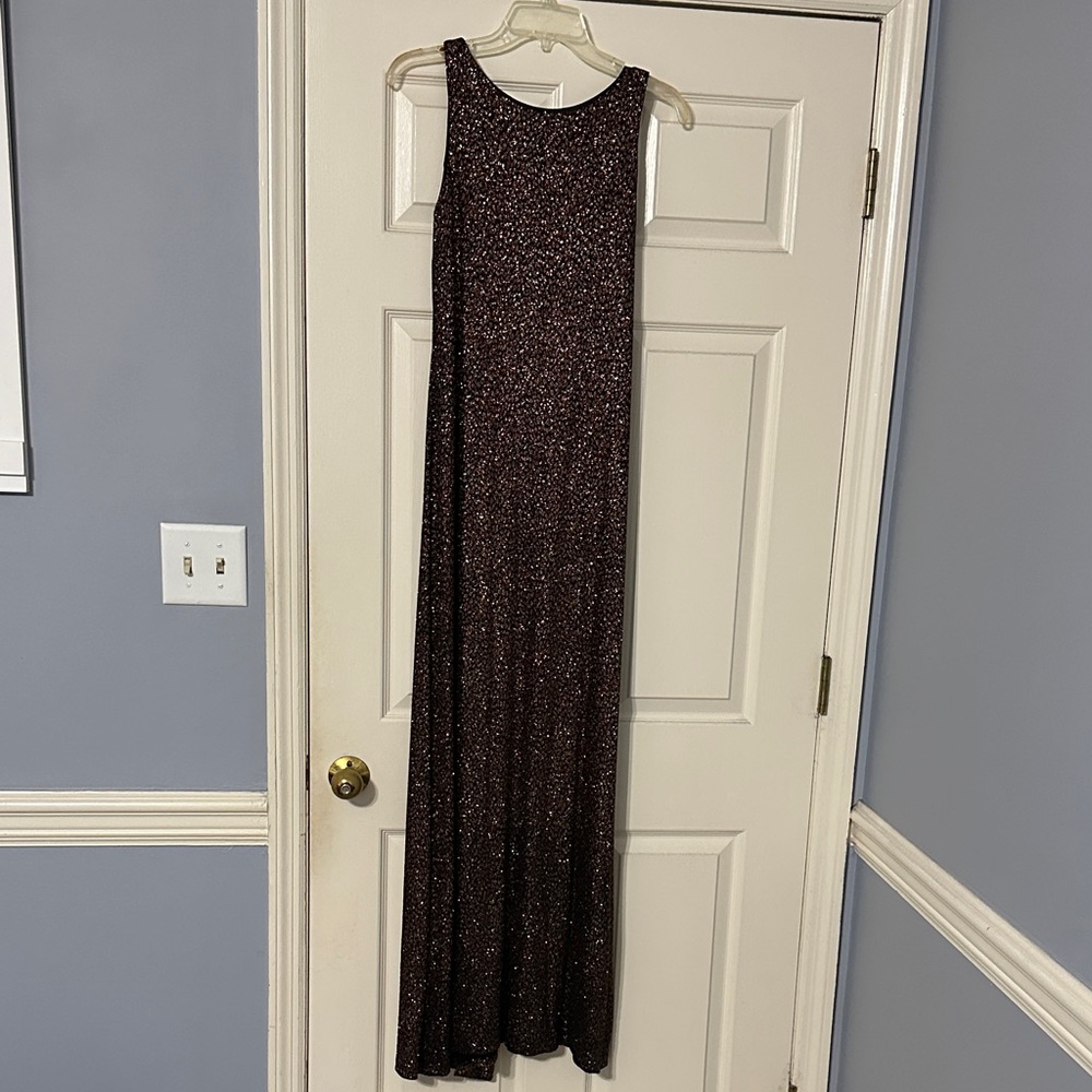 Night Way Collections Glittering Black/ Gold Maxi Evening Dress